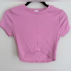 Garage Pink Ribbed Crop Top Size Medium